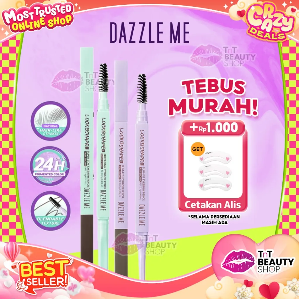 DAZZLE ME Lock & Shape! Eyebrow Pencil Waterproof Sweatproof Smudgeproof Blendable | TnT Beauty Shop