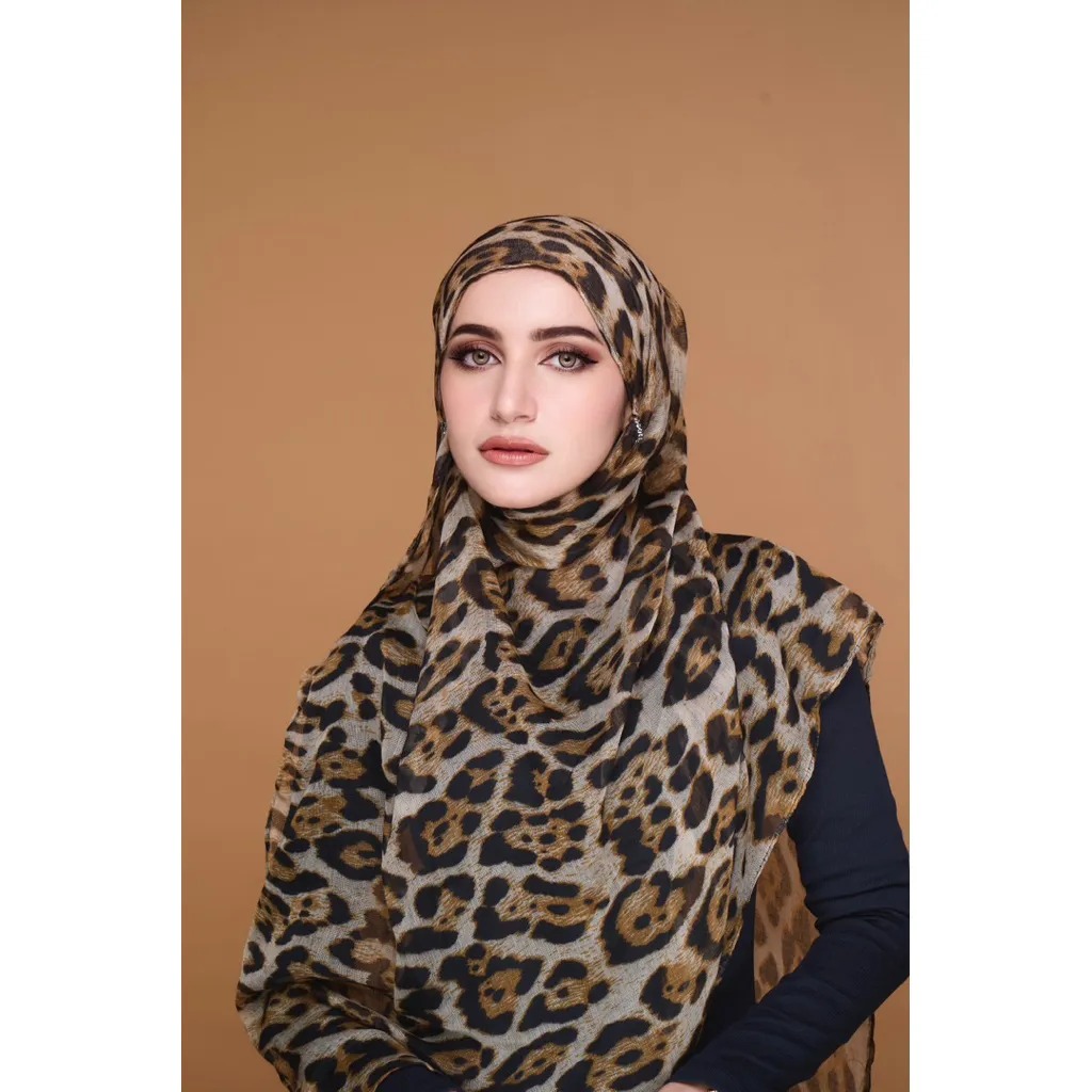 FATHIJAB PASHMINA IMPORT VISCOSE/ SHAWL/ SCARF/ SYAL IMPORT LEOPARD VIRAL