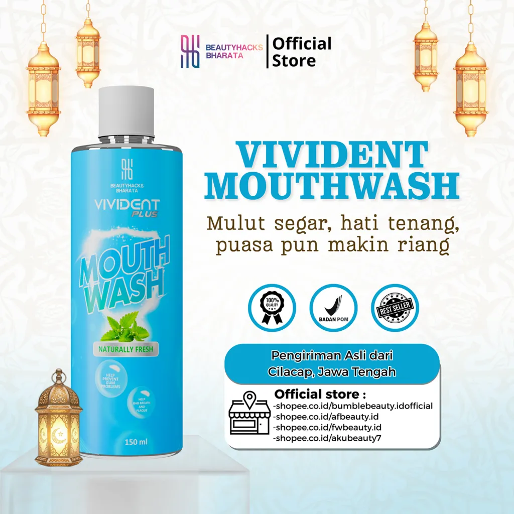 VIVIDENT Plus Mouth Wash Perontok Karang Gigi Pembersih Mulut & Gigi Original Beautyhacks Resmi BPOM
