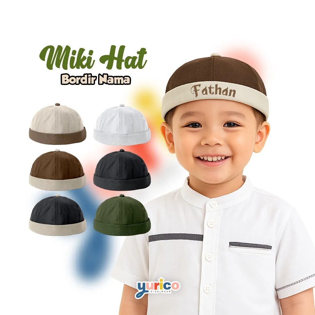 Peci Miki Hat Anak Custom Bordir Nama