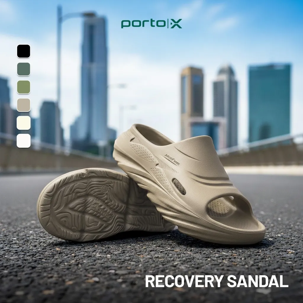 Porto X Sandals - Oscar Sendal Recovery Pria Wanita – Empuk, Ringan & Nyaman untuk Aktivitas Harian