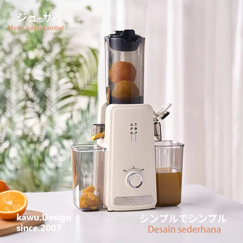 kawu Slow Juicer Low Watt 130W blender jus buah tanpa ampas Easy Clean 600ML Bisa membuat es krim