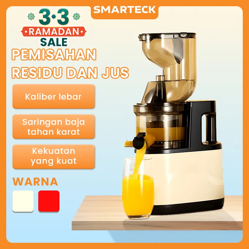 Smarteck Multifungsi Slow Juicer SJC02 Extractor 800ML Large Kaliber Blender Stainless Steel Juicer Jus BPA Free 180W Portable Juice Blender Fruit Juice Juicers Blenders Soya Bean Machines