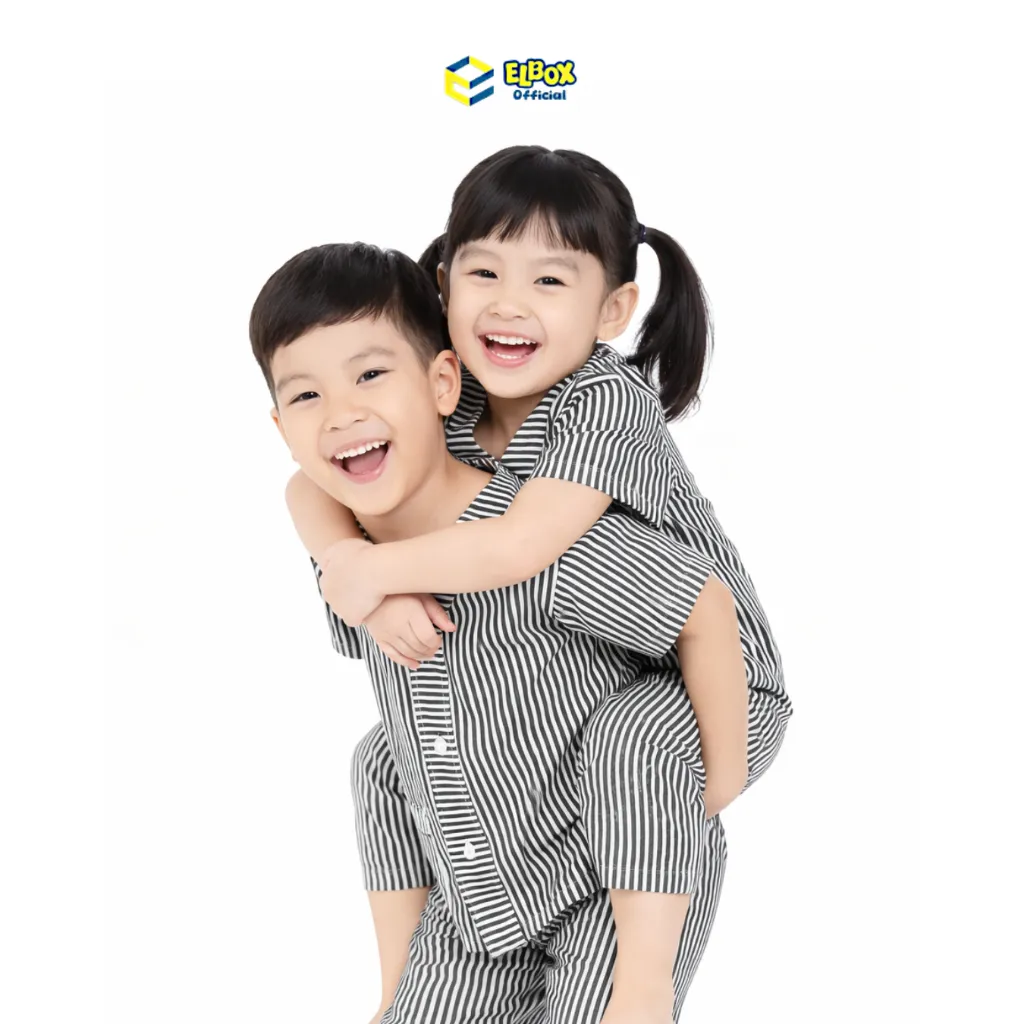 Elbox Piyama Premium murah anak salur/stripe usia 1 - 10 tahun | Baju tidur anak motif salur