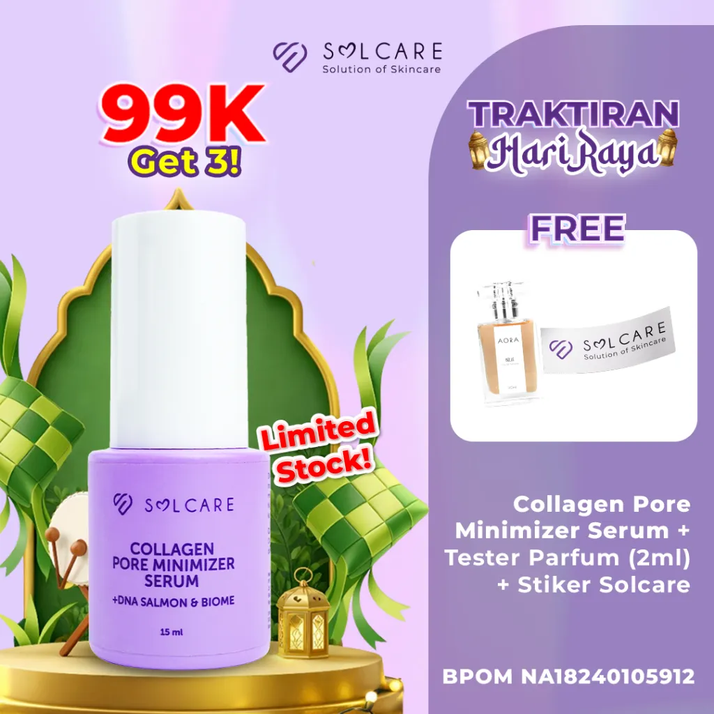 Solcare Collagen Pore Minimizer Serum + DNA Salmon & Biome – Serum Penghilang Bopeng & Pengecil Pori