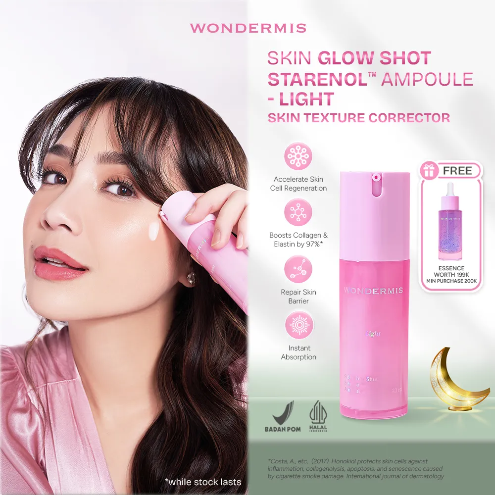 [AFFILIATE] WONDERMIS Skin Glow Shot Starenol™ Ampoule - Light 22 ml Exfoliating Brightening Anti Aging Anti Acne Centella Asiatica Serum Aman Kulit Sensitif Retinol Vitamin C Microneedle Cica Madecasosside