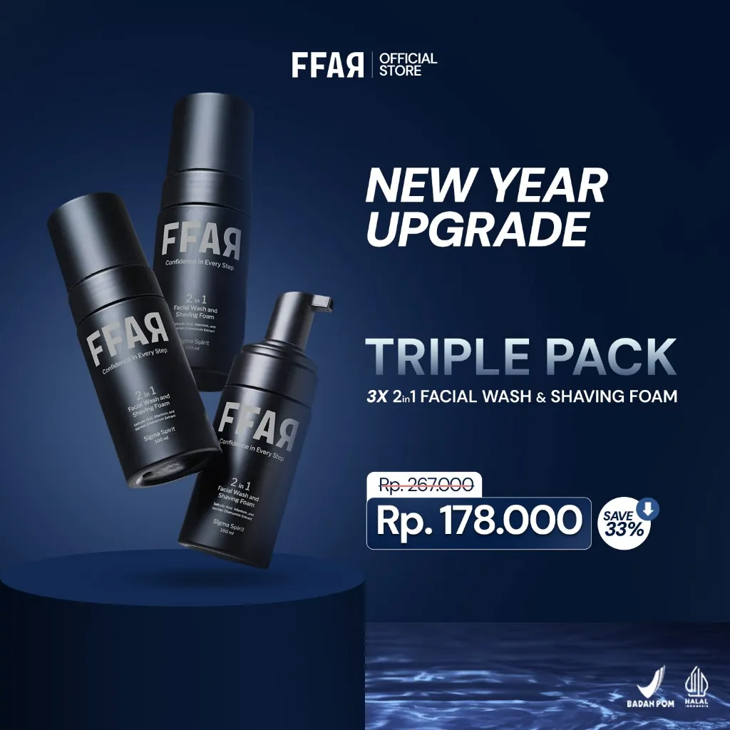 FFAR Sigma Spirit 2in1 Face Wash & Shaving Foam | 100 ML x3