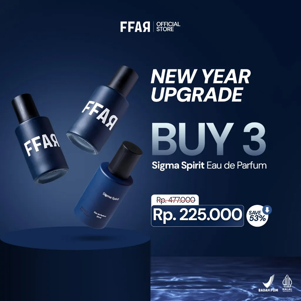 Bundling 3X FFAR Sigma Spirit Eau de Parfum | Parfum Pria 30 ML
