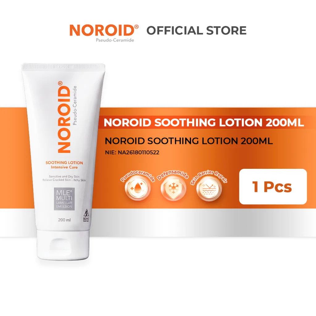 Noroid Soothing Lotion Pelembab Kulit Kering/Moisturizer Harian Untuk Semua Tipe Kulit (Normal, Kering, Berminyak, Sensitif) 200ml (Khusus FS TOKO)