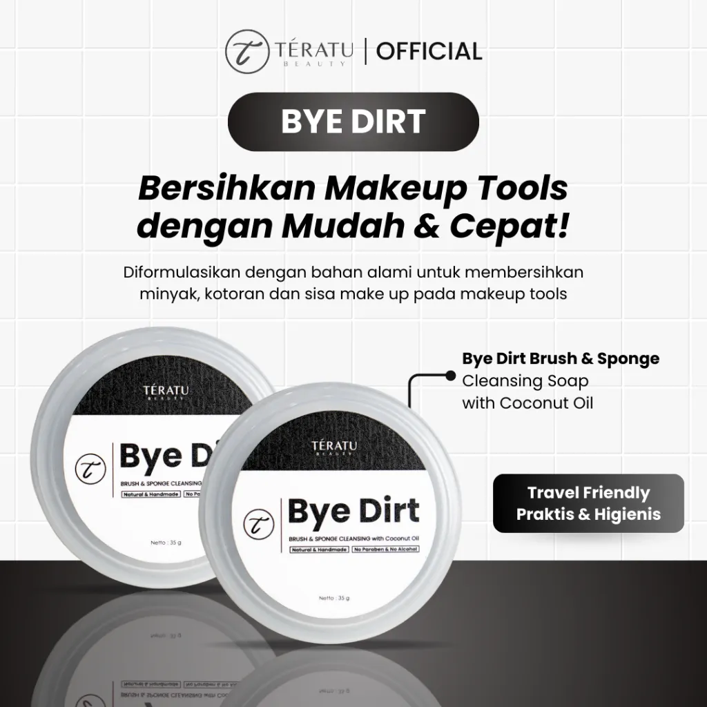 TERATU BEAUTY Bye Dirt Brush & Sponge Cleansing Soap with Coconut Oil
