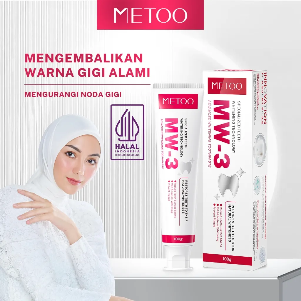 [MURAH BGT] METOO PASTA GIGI MW3- BPOM-pemutih gigi / Bebas Sensitif / Bebas Karang Gigi / Pasta Gigi Probiotik / Karang Gigi / Gusi Sensitif / Membersihkan Noda Gigi- METOO MW-3 Advanced Whitening Tooth Paste 100 gr