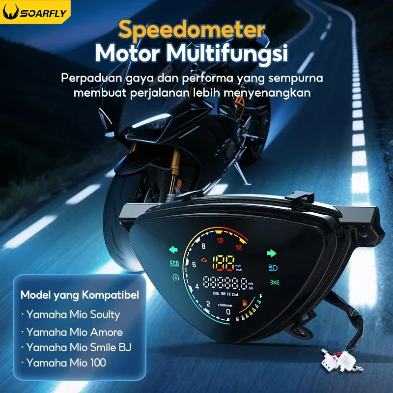 SOARFLY Speedometer Mio Digital Spidometer Mio Sporty / Mio Smile Speedometer H4 Vietnam Yamaha Odometer Digital LED LCD