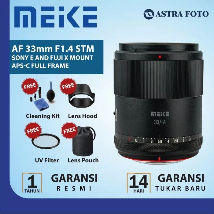 Meike 33mm APS-C Prime F1.4 Large Aperture Autofocus Lens (STM Motor)