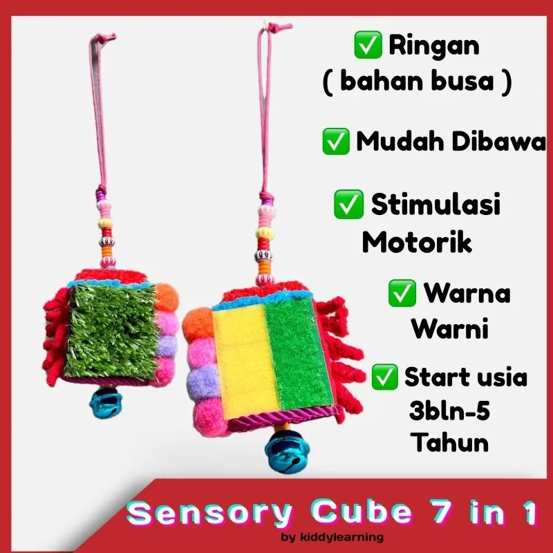 Mainan Montessori Sensory Cube Mainan Motorik Bayi