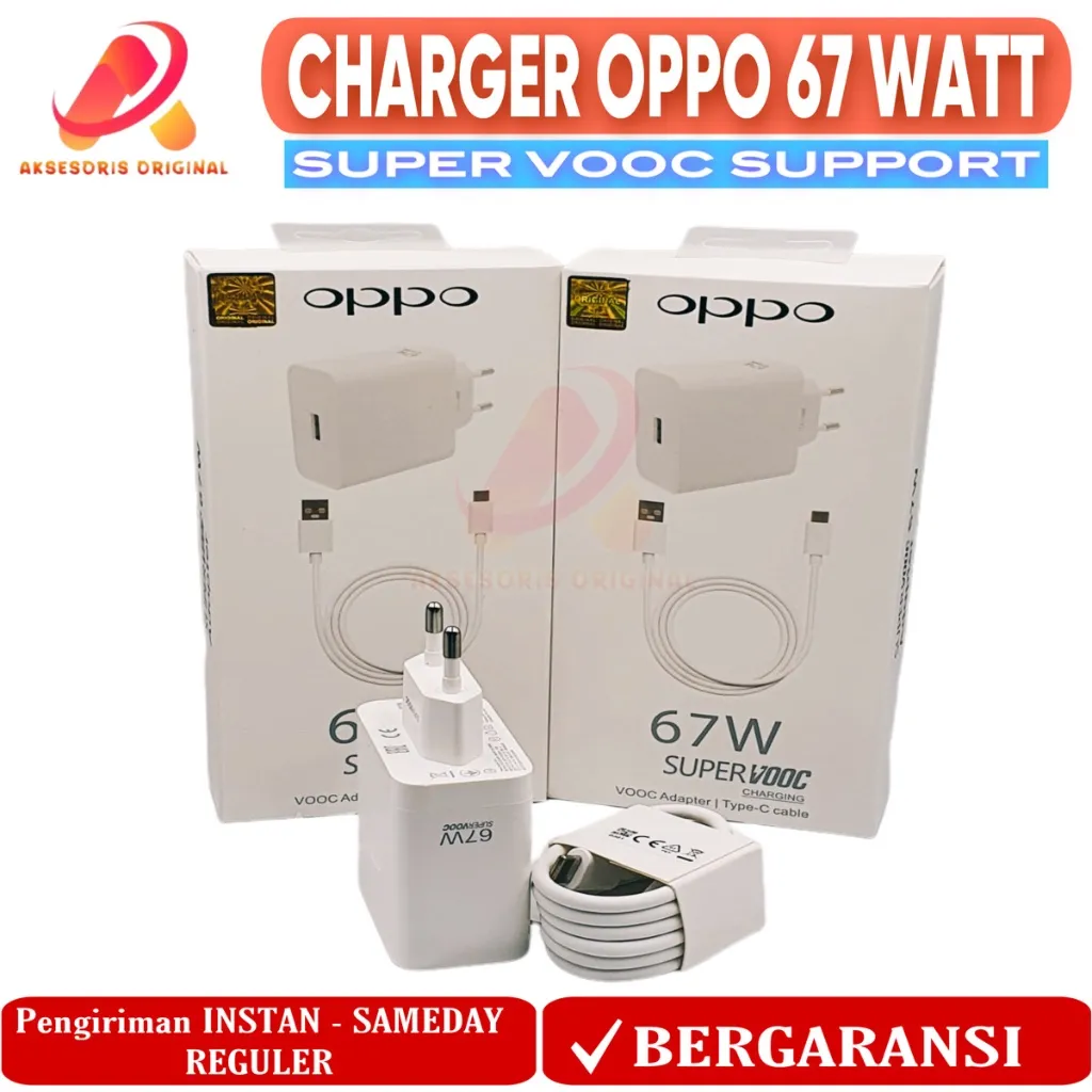 Charger Casan OPPO Type C Super Vooc 67W Original 100% Fast Charging 67 Watt
