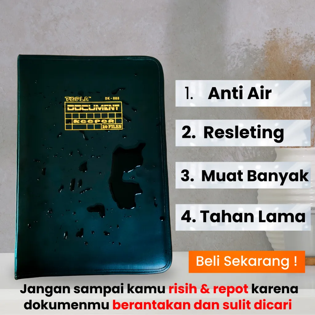 Map Dokumen Keeper Clear Holder F4 RESLETING ANTI AIR Ijazah A4 Document Organizer Berkas DIsplay
