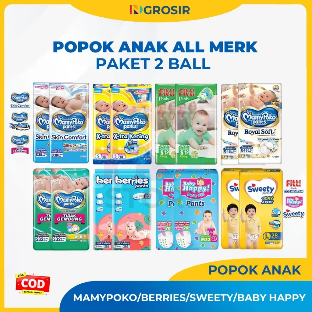 MAMYPOKO POPOK BAYI ALL MERK PAKET 2 BALL