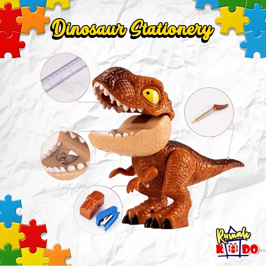 Dinosaur Stationery 5in1 Serutan Dino Rautan Dino & Stationery Plane 6in1