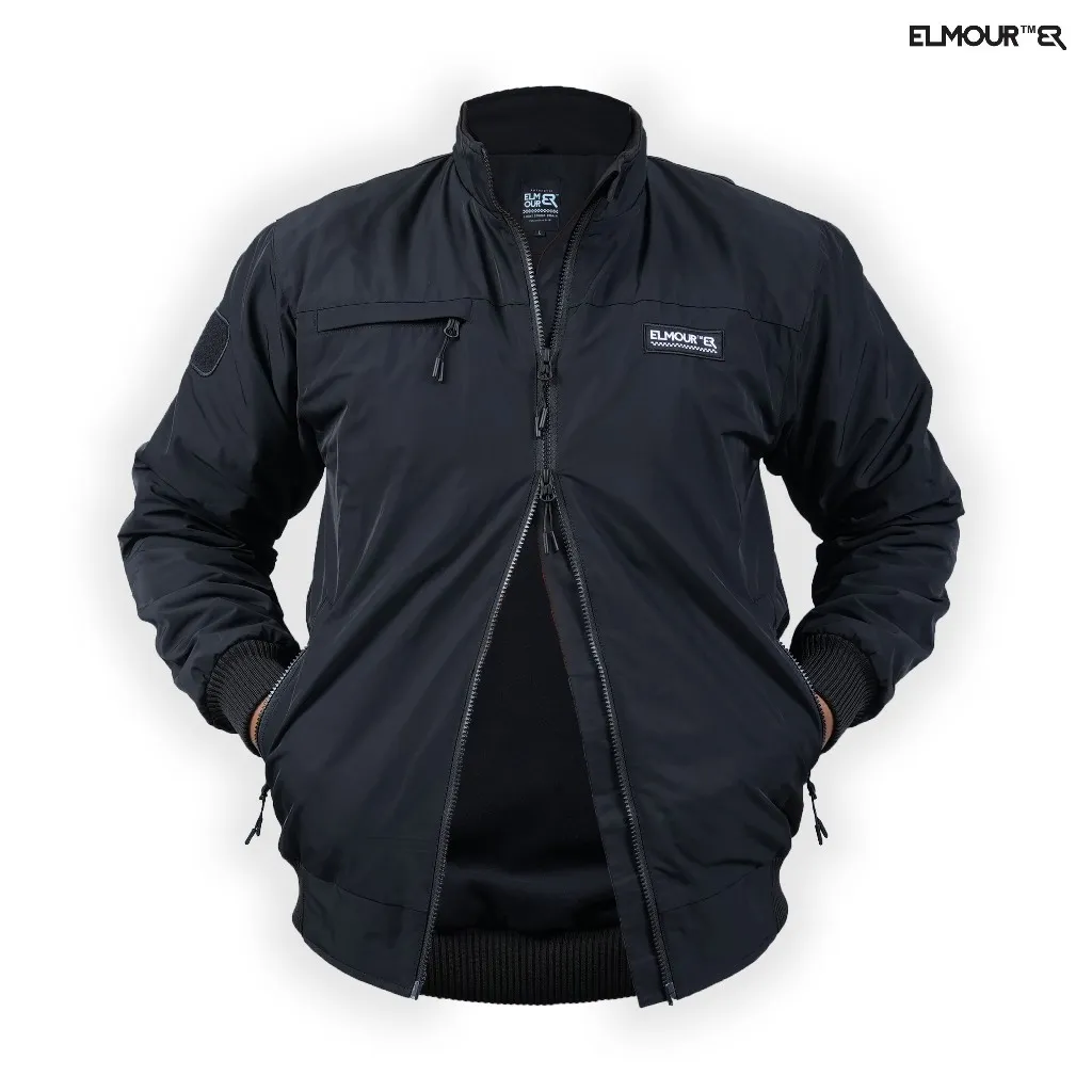 Elmour Jaket Motor Pria Tebal Windproof Oldcity Black Series