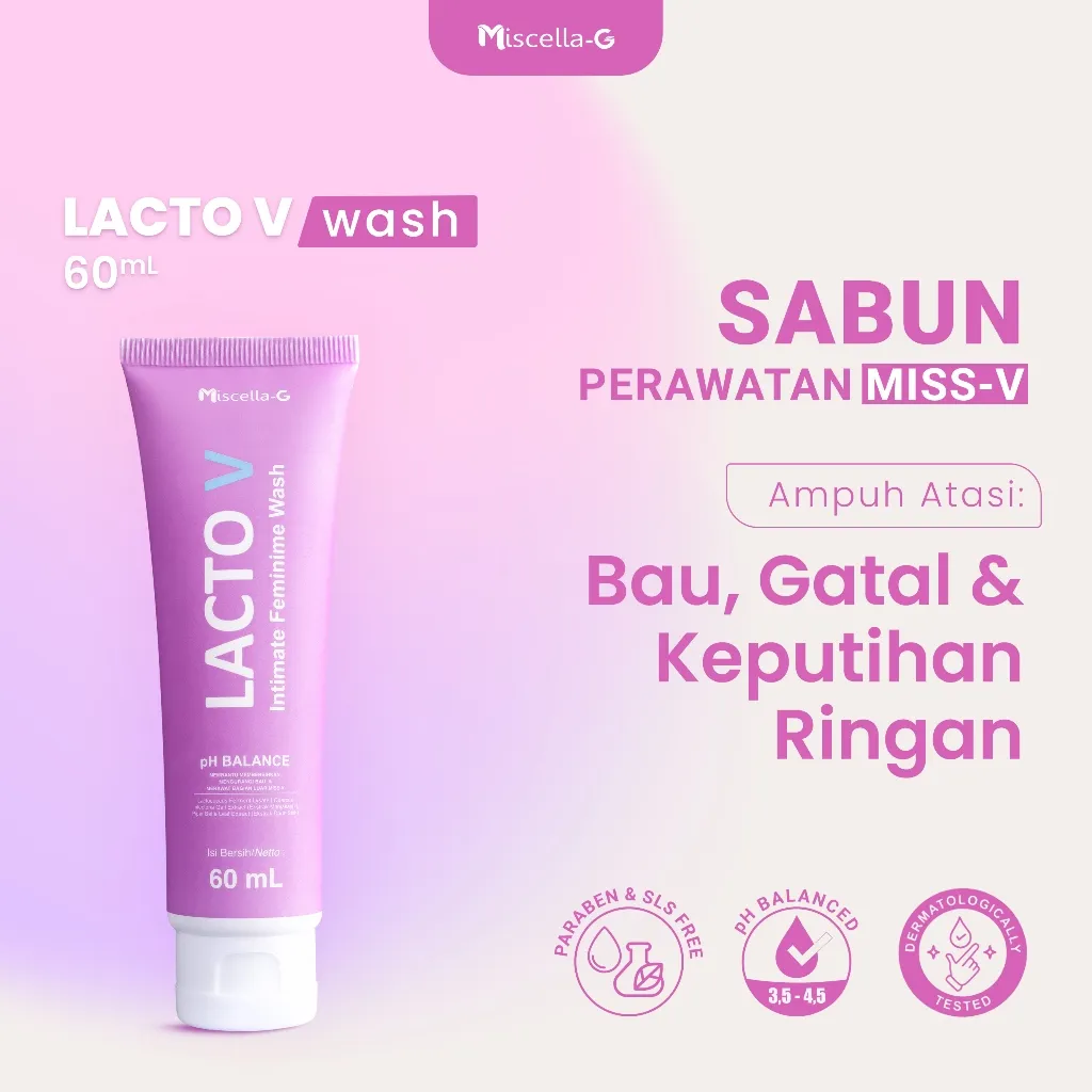MISCELLA-G LACTO-V Feminime WASH Probiotic - Sabun Perawatan Miss V
