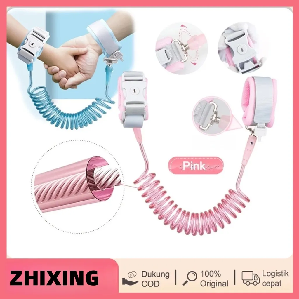 1.5 M Kunci pengaman tali pengikat anak/gelang anti-berkeliaran anak/kunci kunci putar yang lebih tebal dan lebar