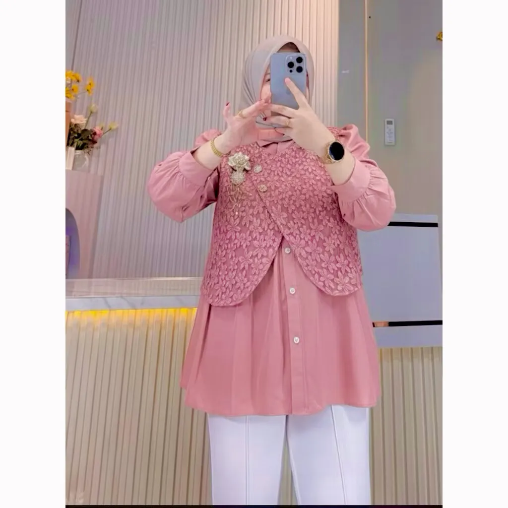 Starla Blouse / Atasan Premium Wanita Terbaru Kemeja Vest Formal Blouse Cantik