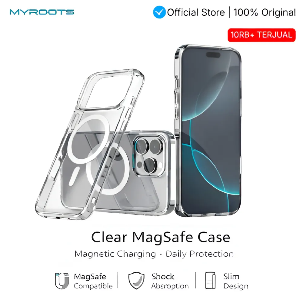 Myroots Case Casing Magsafe Untuk Iphone 17 16e 16 15 14 13 12 11 Pro Max Mini Plus+ Air XR XS X Max Camera Protection Clear Wireless Charging