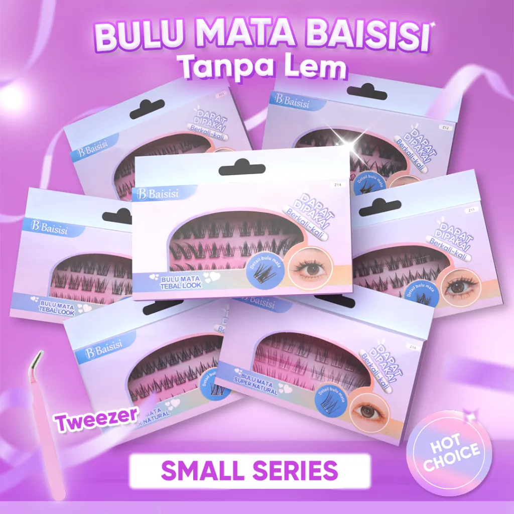 [TANPA LEM] BAISISI Bulu Mata Palsu Individual Lashes SMALL Z SERIES ALL + FREE TWEEZER | eyelash extension | Douyin Lashes | Eye Make Up