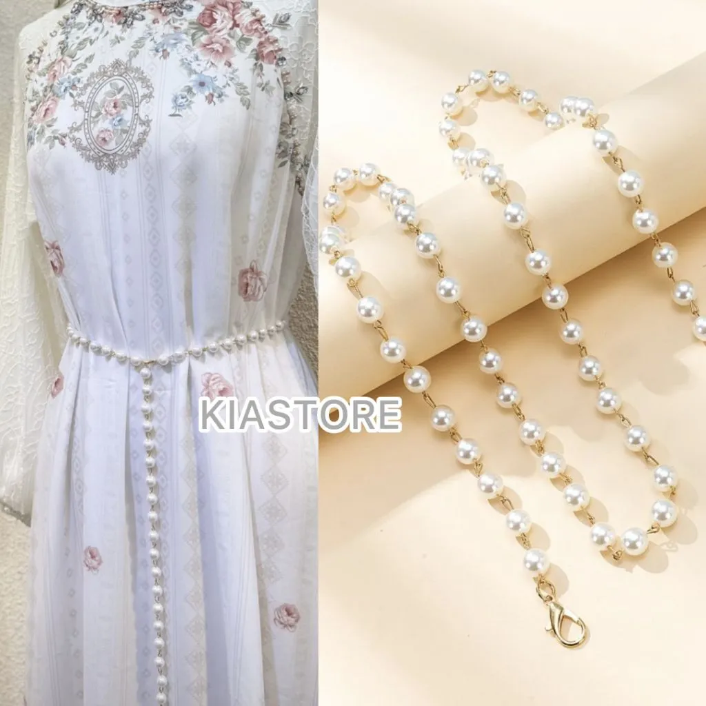 IKAT PINGGANG MUTIARA SABUK MUTIARA BELT MUTIARA FASHION WANITA ASESORIS WANITA