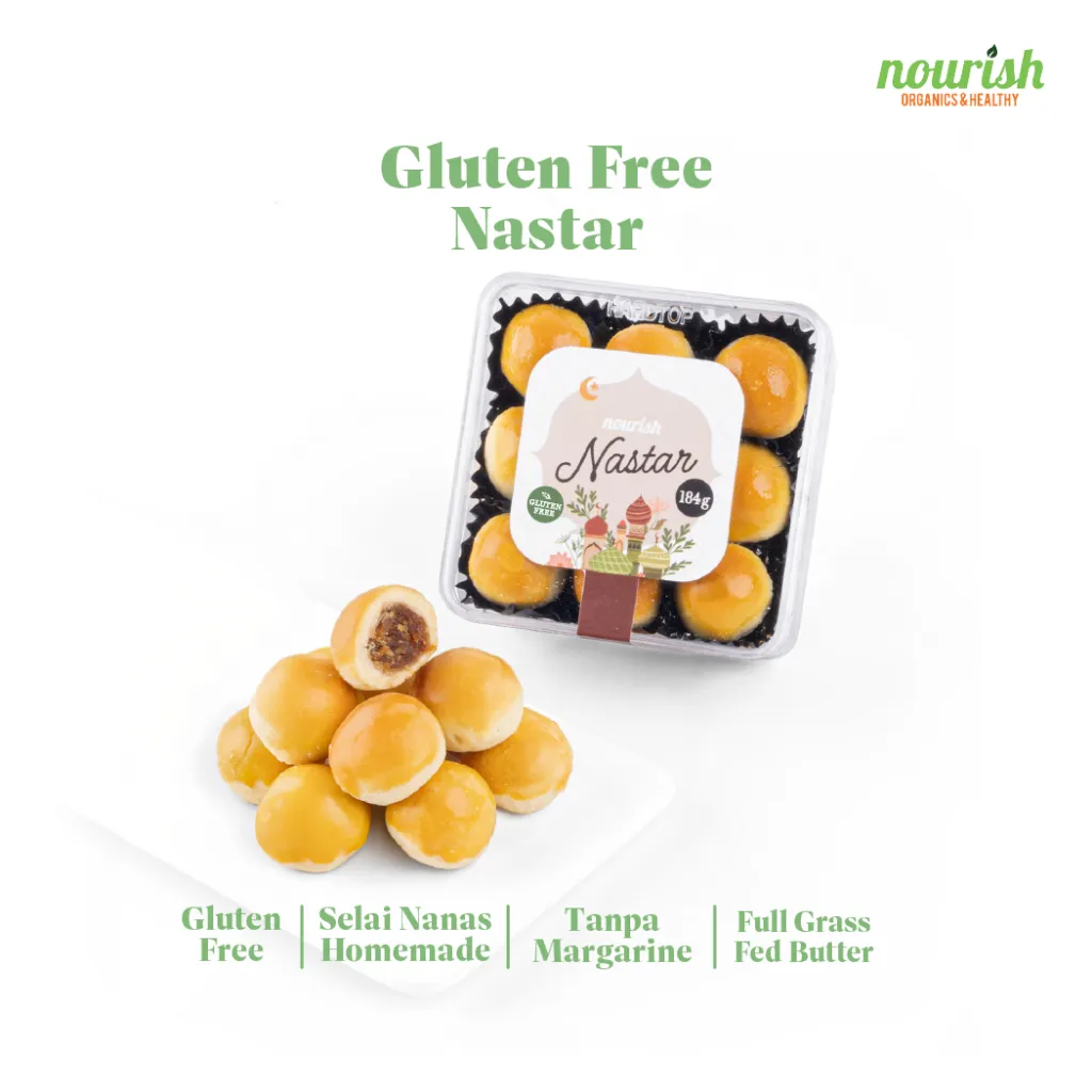 Gluten-Free Nastar - Bebas Gluten Dengan Selai Nanas Homemade 184gr