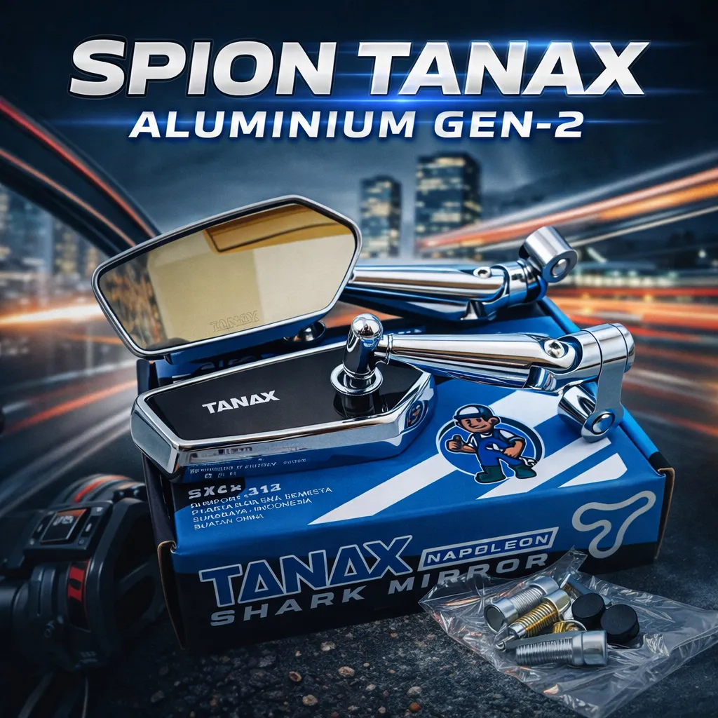 SPION TANAX CIRCUIT GEN-2 FULL ALMINI KACA CEMBUNG UNIVERSAL MOTOR CROM HITAM