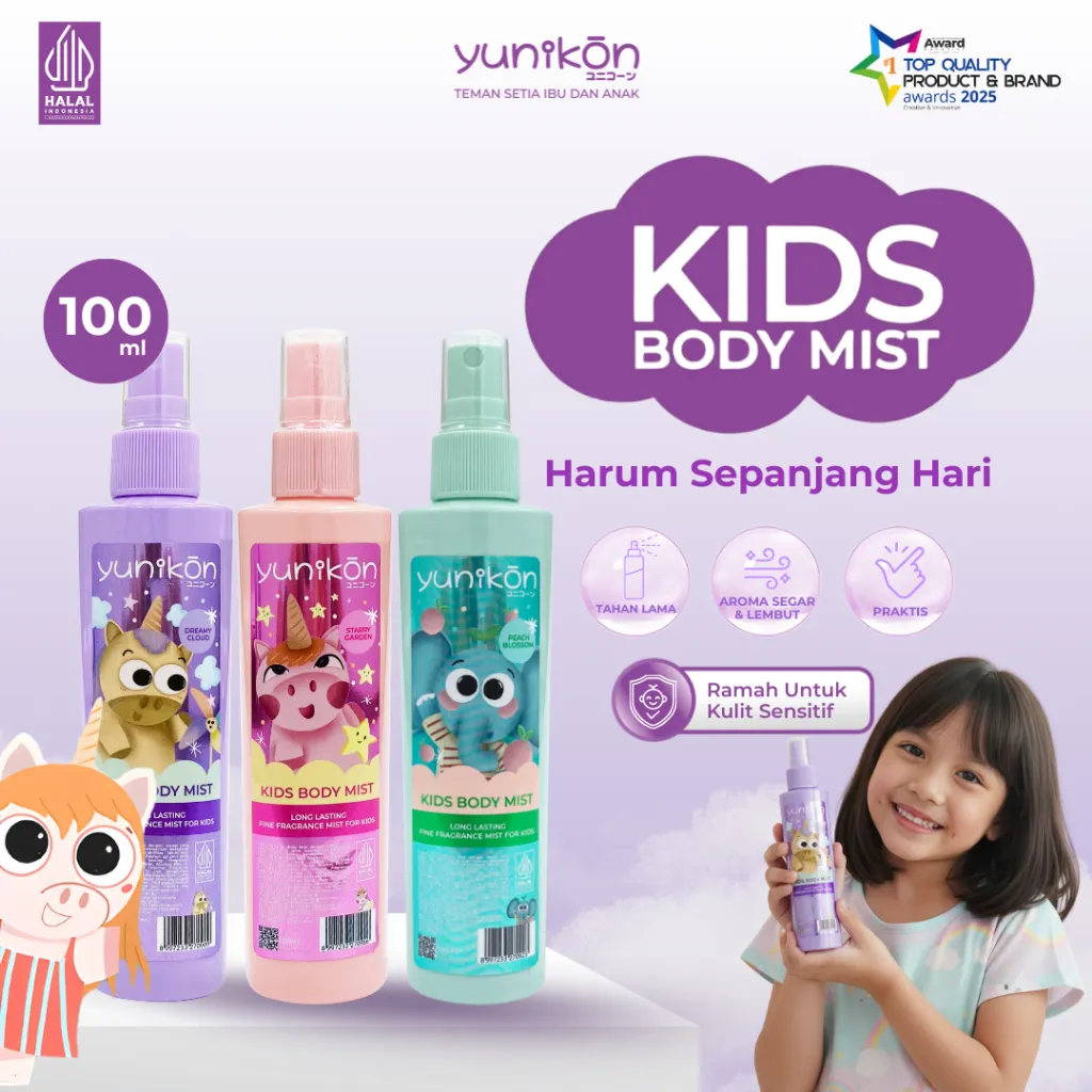 Yunikon Kids Body Mist 100ml / Parfum / Pengharum / anak-anak / Dewasa