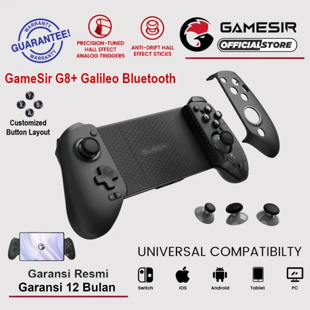 GameSir G8+ Plus Galileo Wireless Bluetooth Mobile Gaming Controller Hall Effect Stick for Android iOS PC Switch