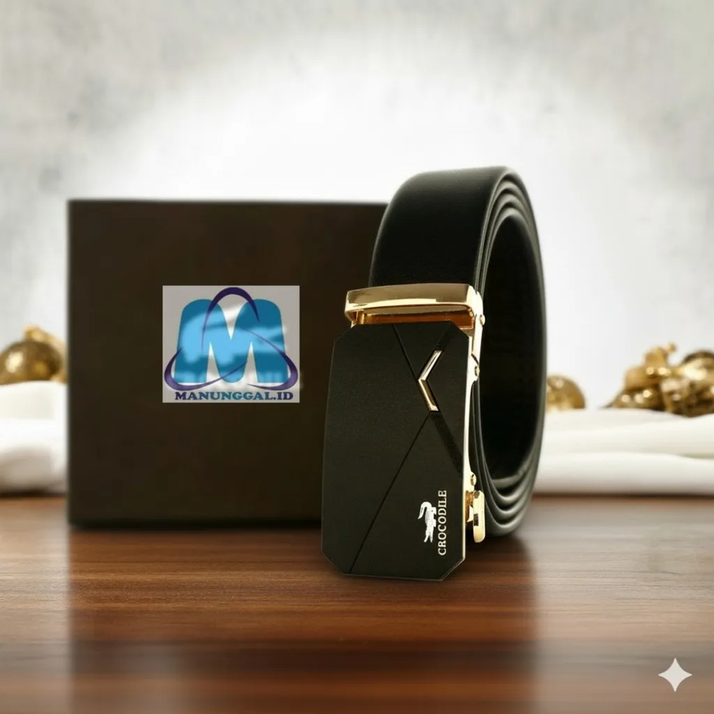 GESPER SABUK GASPER IKAT PINGGANG KULIT PRIA ASLI MODEL REL OTOMATIS BIG SIZE 150 CM CR71 Black