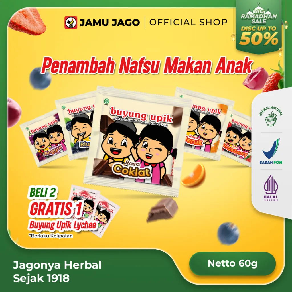 Buyung Upik Jamu Herbal  Membantu Meningkatkan Nafsu Makan Anak Memelihara Kesehatan dan Secara Tradisional Digunakan Pada Penderita Cacingan by Jamu Jago