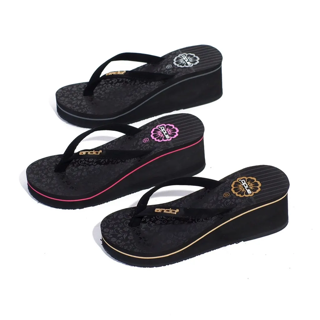 Ando Joice Keiko Sandal Jepit Wedges Wanita Original  Sendal Japit Cewek Tebel Ringan 36-40