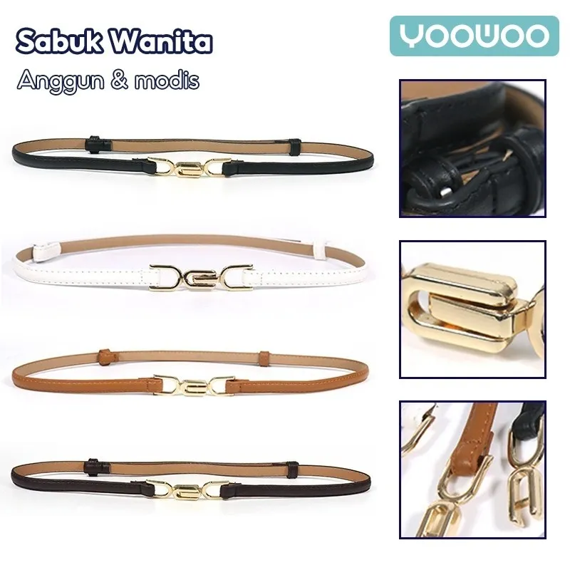 YooWoo Ikat Pinggang Wanita Casual Gesper Wanita Sabuk Wanita Tali Ikat Pinggang Gaya Vintage Retro Fashion