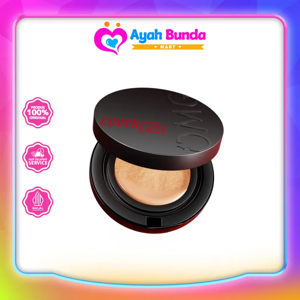 OMG Oh My Glam Coverlast Cushion 15g High Coverage Dewy Finish l Ayah Bunda Mart