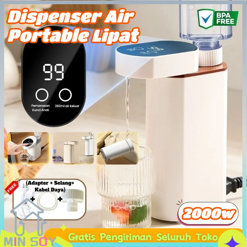 [COD] Dispenser Mini Lipat 3 Detik Panas Dispenser Air Panas & Dingin Portabel 5 Level Suhu Pompa Air Galon Elektrik Untuk Air Panas/Dingin Di Kantor & Travel