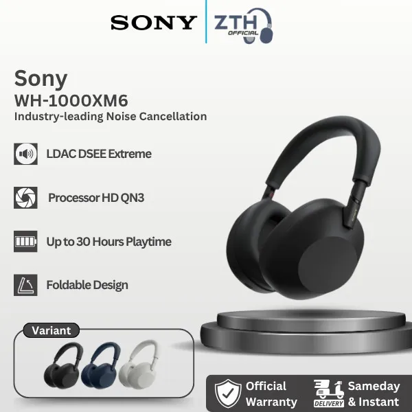 Sony WH-1000XM6 / WH1000XM6 / WH1000 XM6 Over Ear Noice Cancelling Headphone ANC