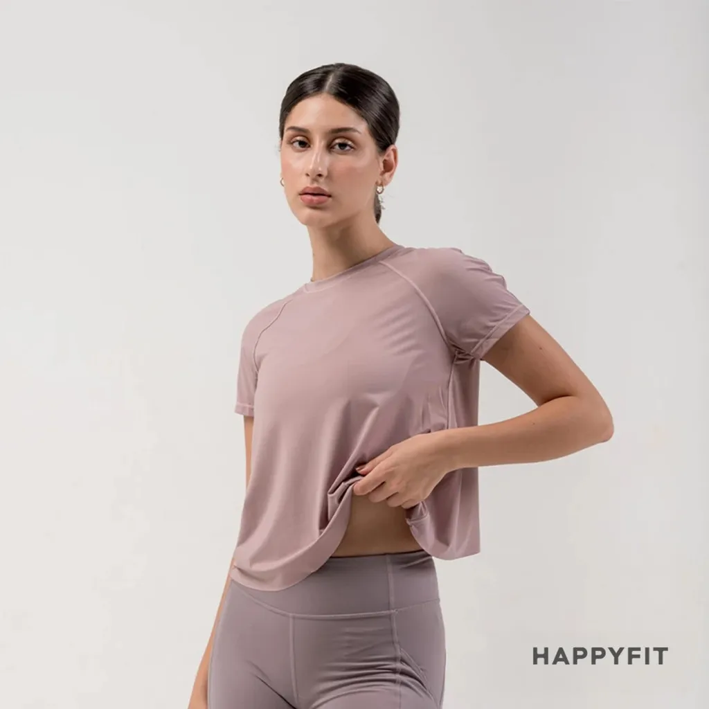 HAPPYFIT - Bloom Short Sleeve / Baju Olahraga / Atasan Olahraga
