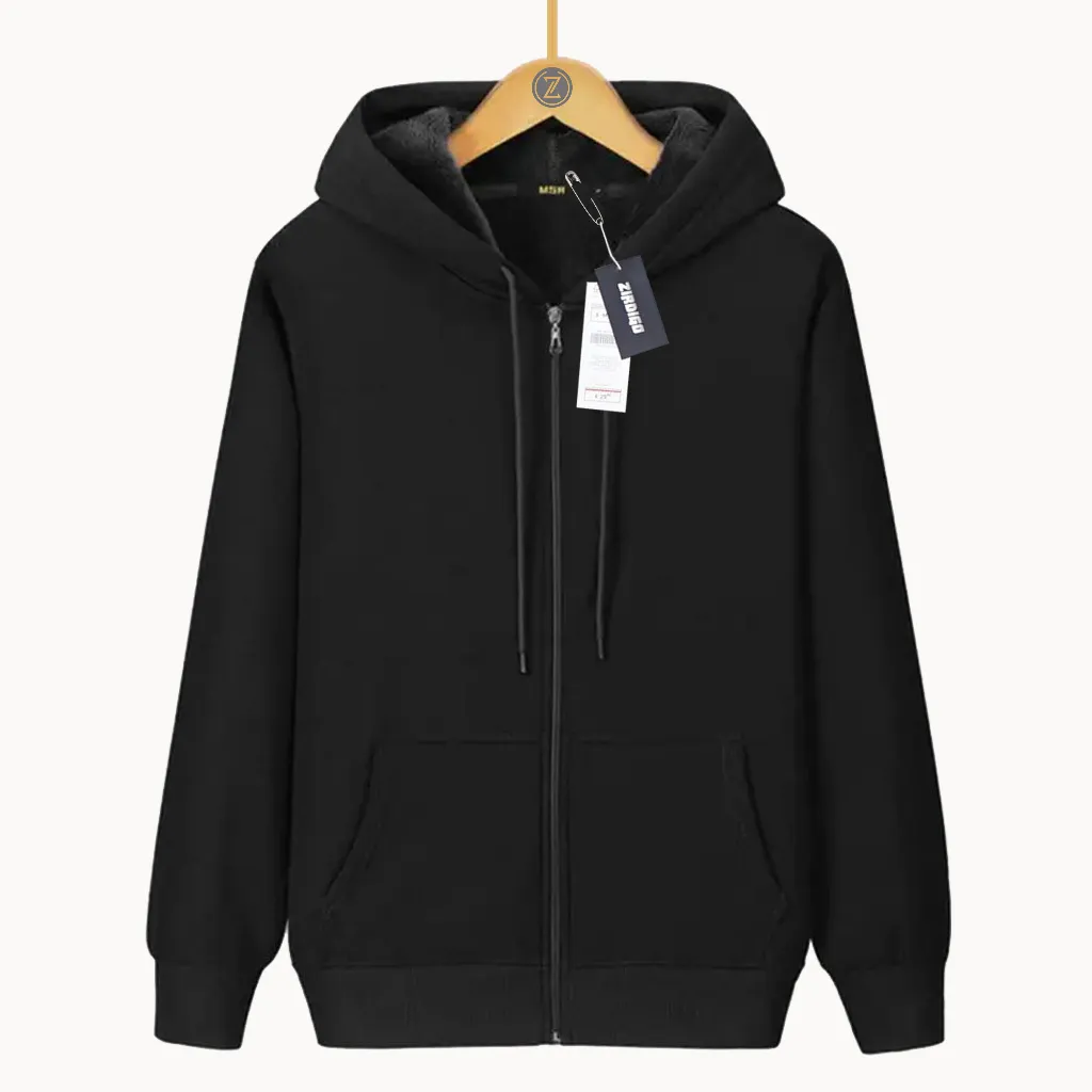 Zirdigo Jaket Zipper Distro Polos Black Unisex Jaket Resleting