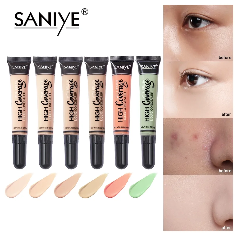 SANIYE 7 Warna Concealer Full Coverage Jerawat Dan Bekas Luka Merah dan Hijau Waterproof Wajah Kosmetik R1072