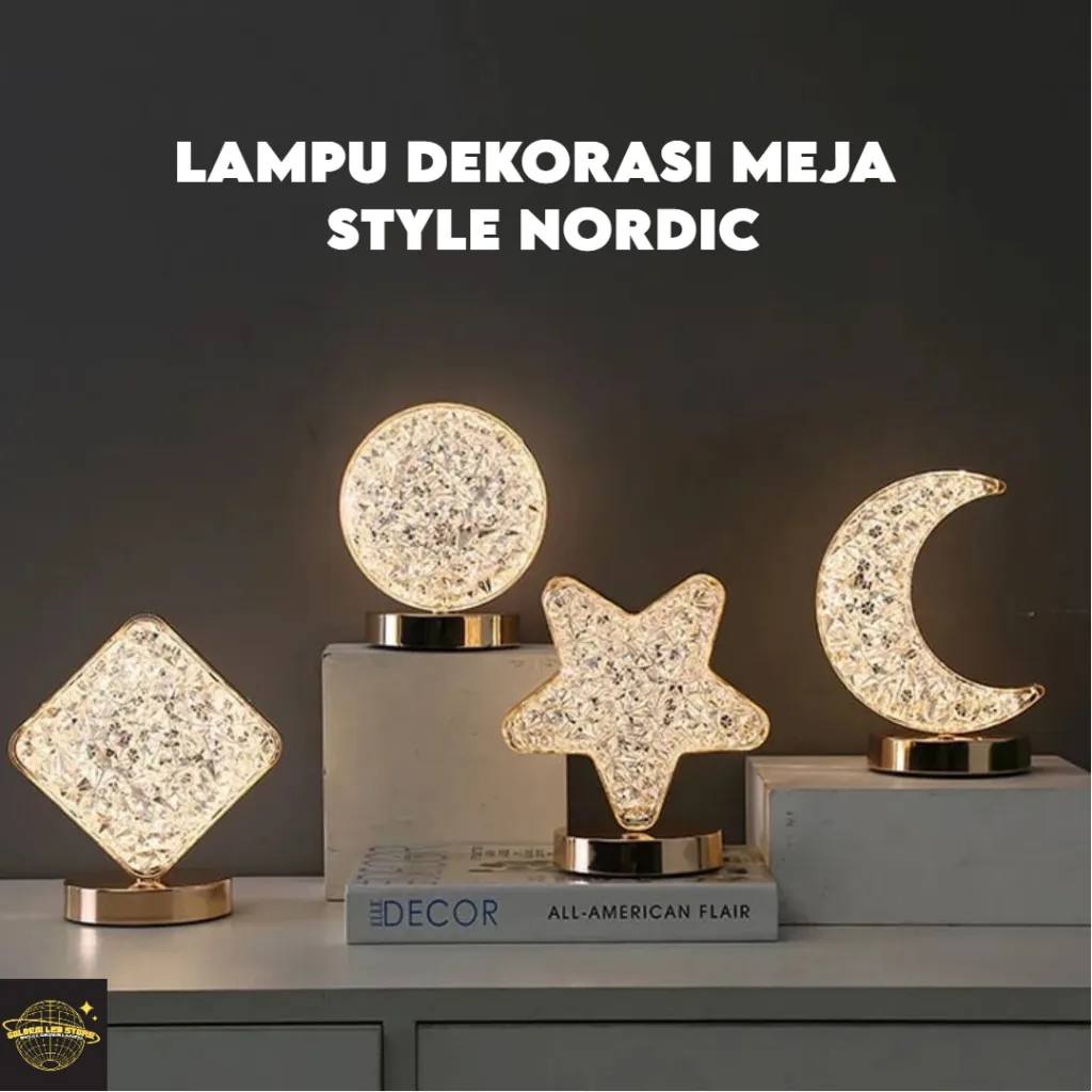 LAMPU DEKORASI MEJA STYLE NORDIC / LAMPU TIDUR MEWAH ESTETIK