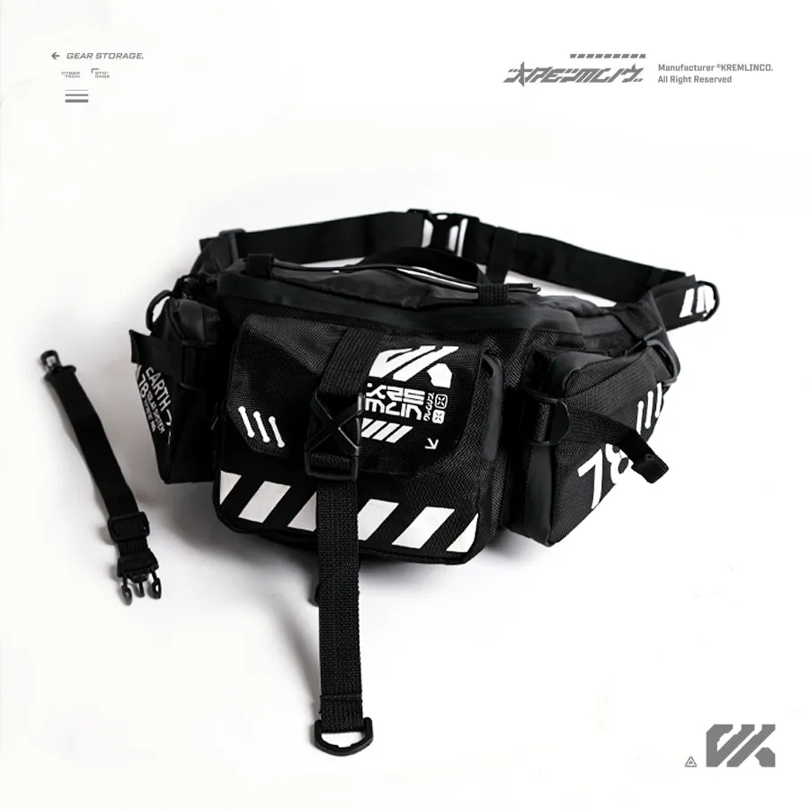 KREMLIN Waistbag Double Strap Tas Pinggang Selempang - CYRAX BLACK