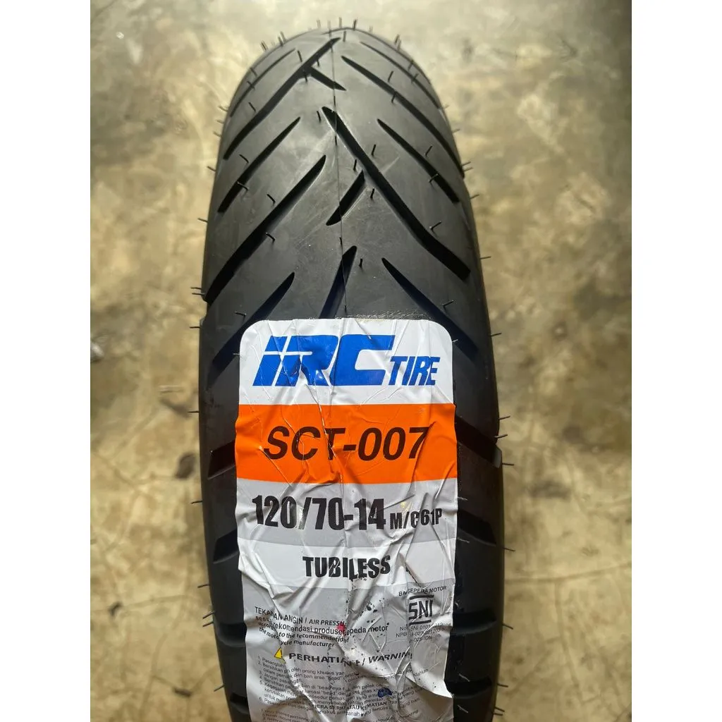 BAN TUBELESS UKURAN 120/70-14 MERK IRC  ban belakang PCX 150 VARIO 160 ORI PRODUKSI TERBARU 2026