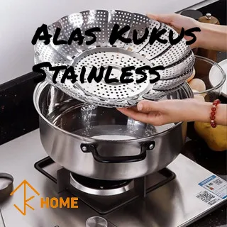 JK Alas Kukus Stainless Steel Lipat Kukusan Serbaguna / Alat Masak Steamer Flexibel Tatakan Kukus Panci 15 - 25CM