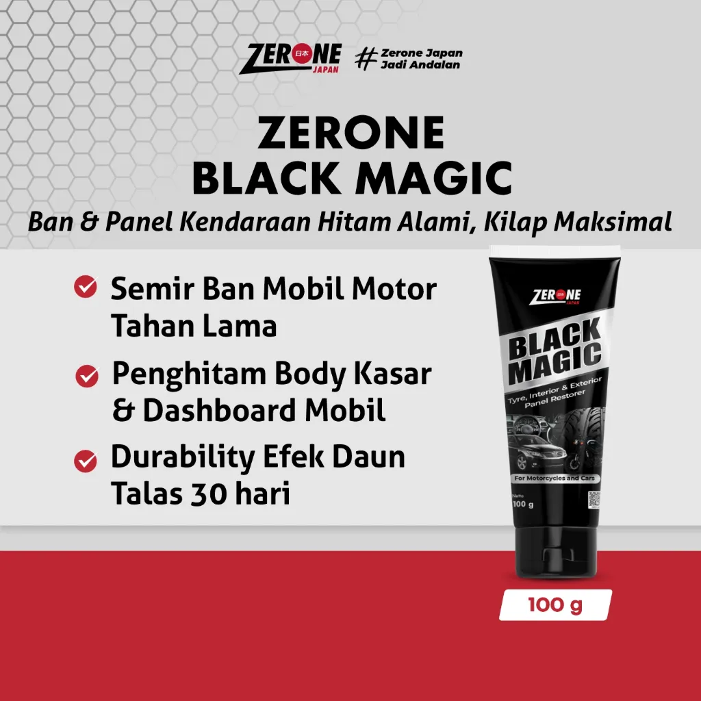 [ NEW LAUNCH ] Zerone Black Magic Penghitam Body Kasar Dashboard Motor & Mobil