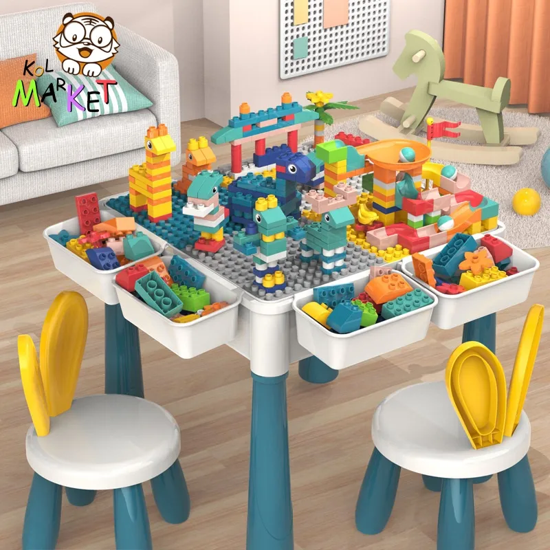 Multifungsi Meja Bangunan Aktivitas Anak Blok Bangunan Besar Kompatibel Pendidikan Anak Meja Blok Besar Hadiah Mainan