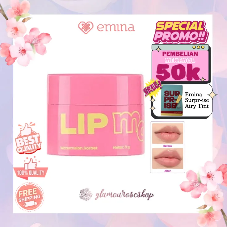 Emina Lip Mask 9 g - Masker Perawatan Bibir Lembab, High-Moisture Tech,